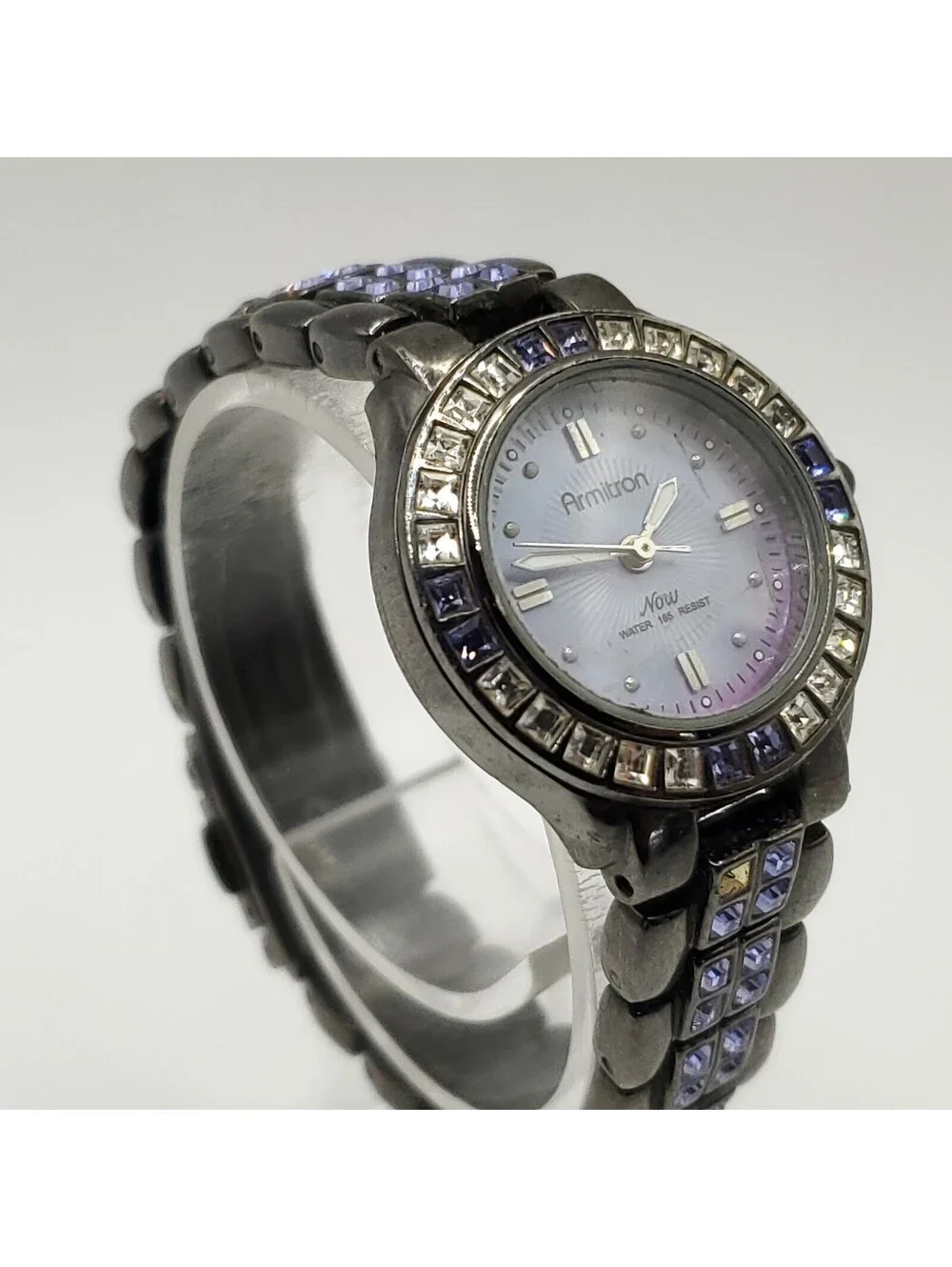 Armitron Now Purple/Black Watch Women 26mm New Battery